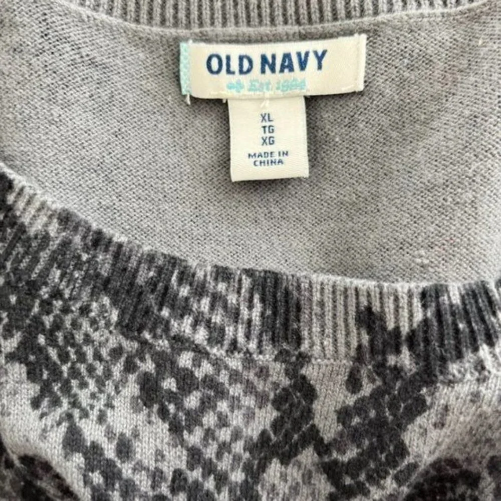 Old Navy Sweater Dress Snake Python Print Long Sleeve - Picture 6 of 8